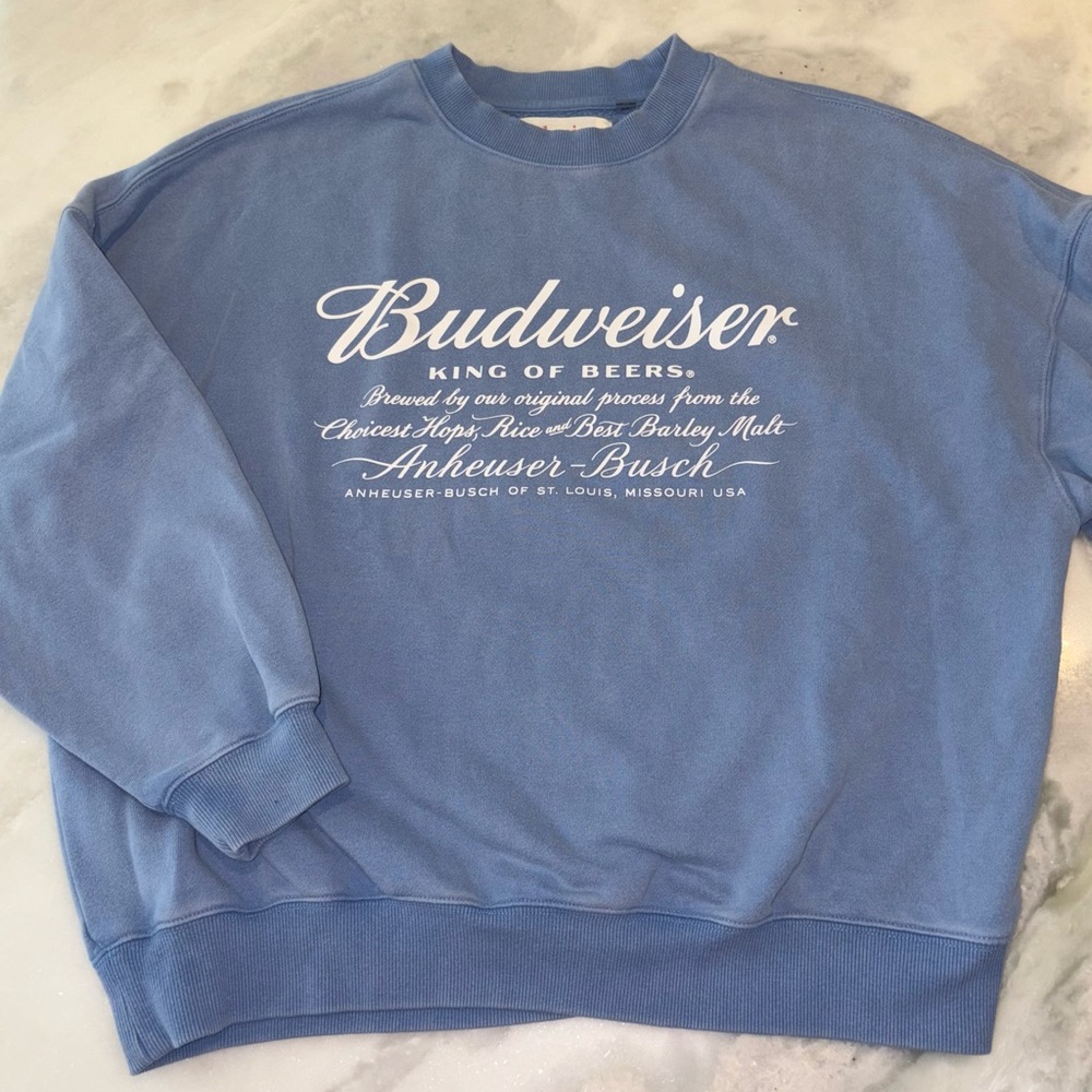 PacSun Budweiser Blue Crewneck